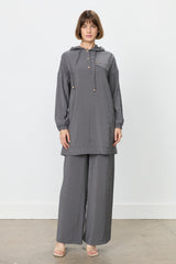 Pantolon Tunik Modal Takım - Füme