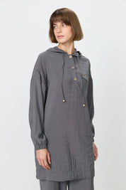 Pantolon Tunik Modal Takım - Füme