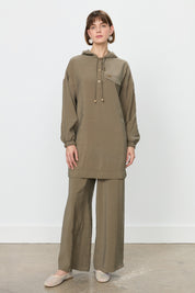 Pantolon Tunik Modal Takım - Haki