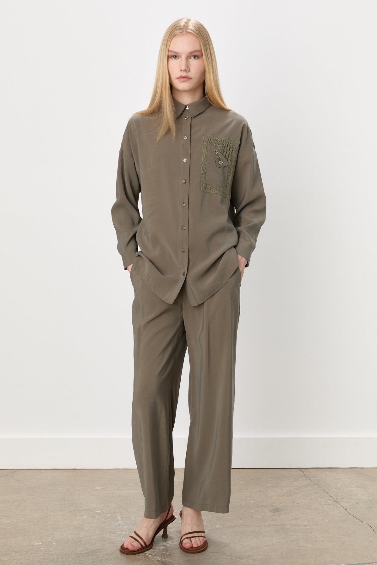 Pantolon Tunik Modal Takım - Haki