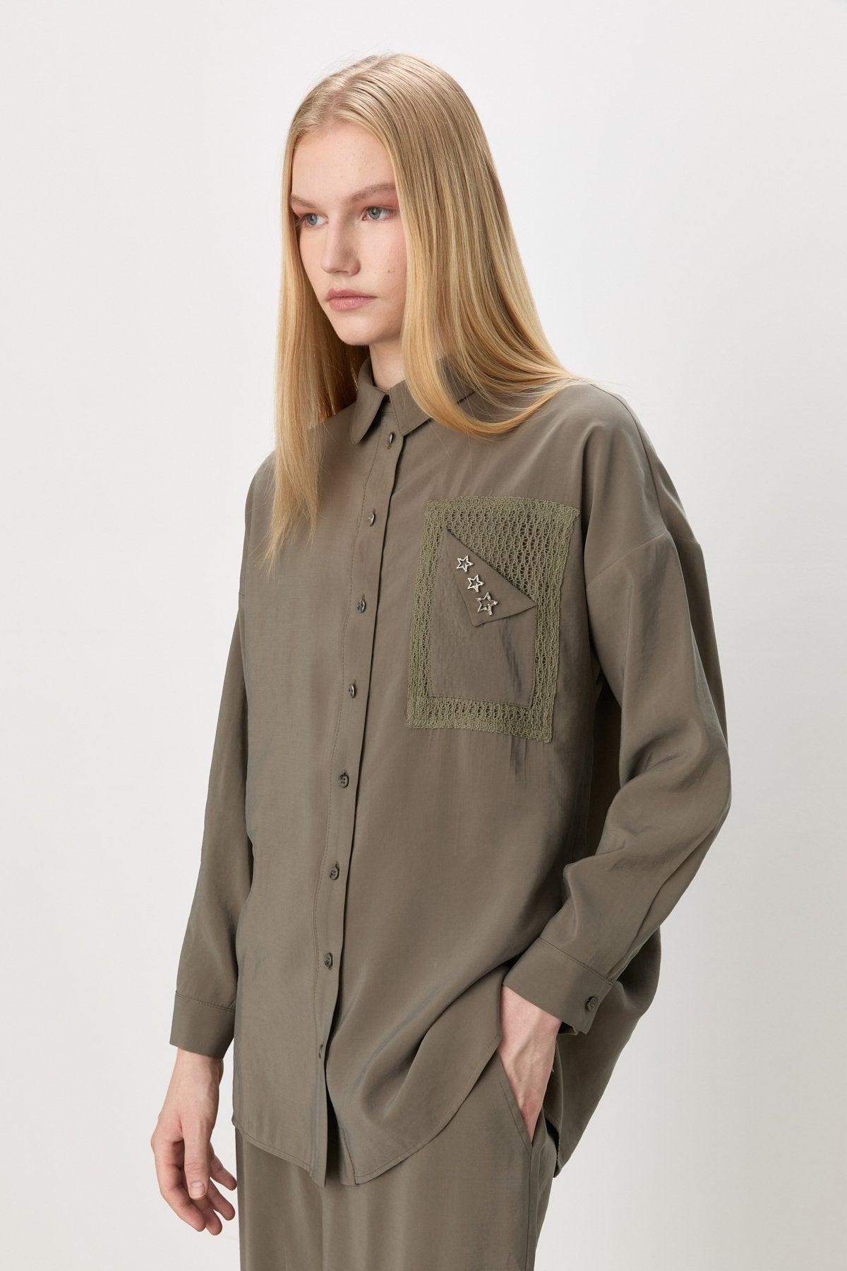 Pantolon Tunik Modal Takım - Haki