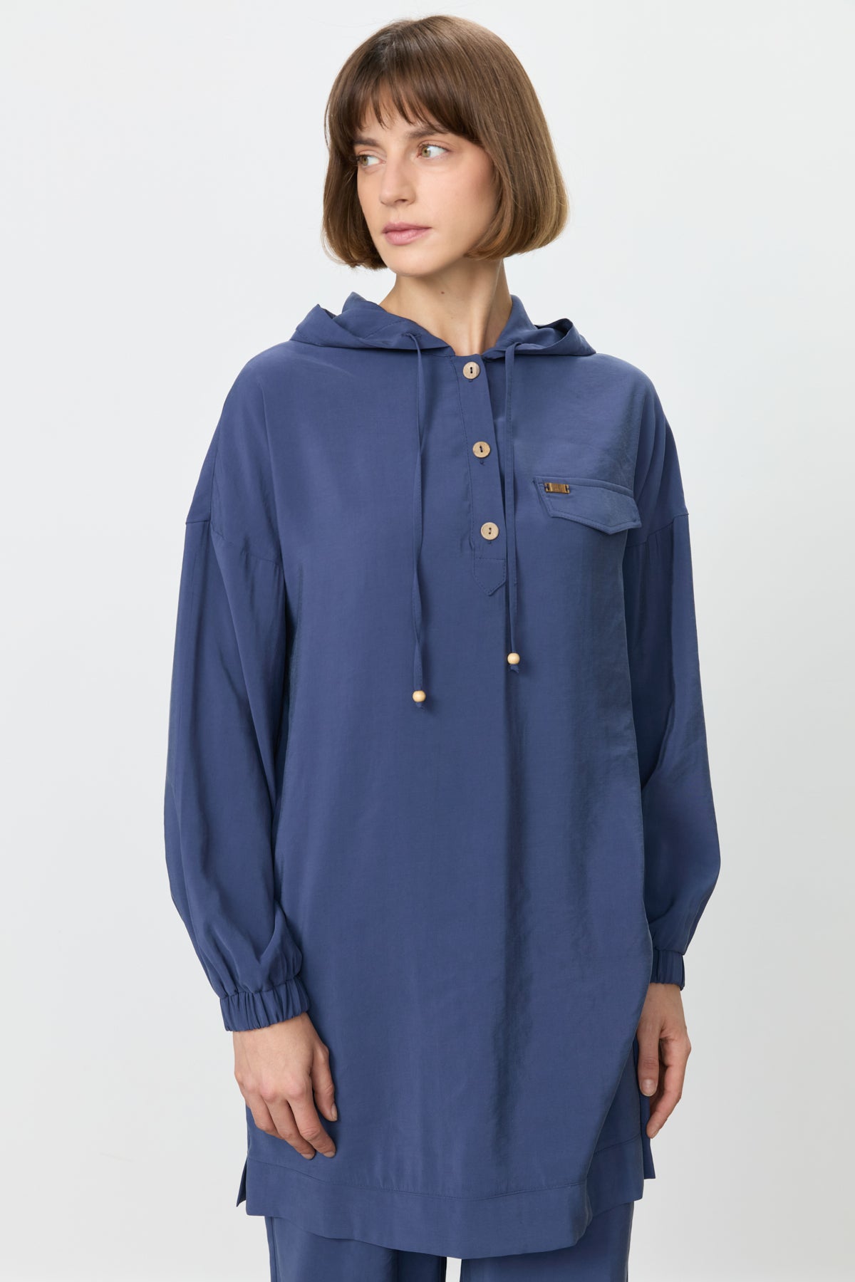 Pantolon Tunik Modal Takım - İndigo