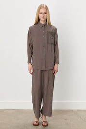 Pantolon Tunik Modal Takım - Kahve
