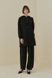 Pantolon Tunik Modal Takım - Siyah