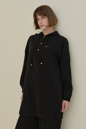 Pantolon Tunik Modal Takım - Siyah