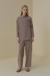 Pantolon Tunik Modal Takım - Vizon