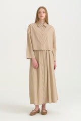 Parachute Crop Shirt - Beige