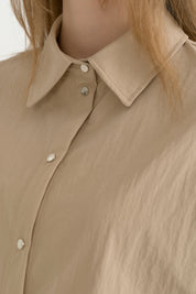 Parachute Crop Shirt - Beige