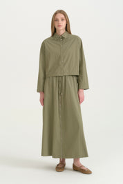 Parachute Crop Shirt - Khaki
