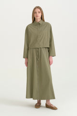 Parachute Crop Shirt - Khaki