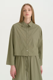 Parachute Crop Shirt - Khaki