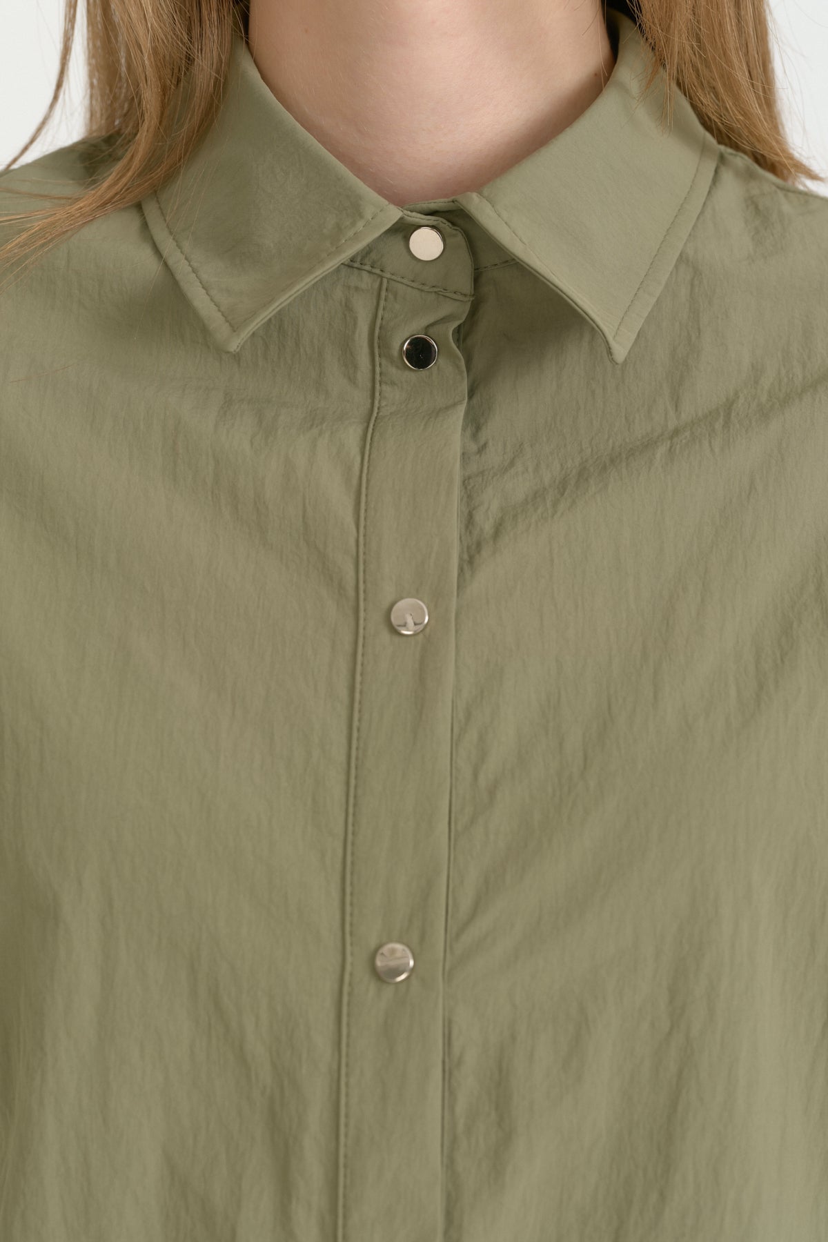 Parachute Crop Shirt - Khaki