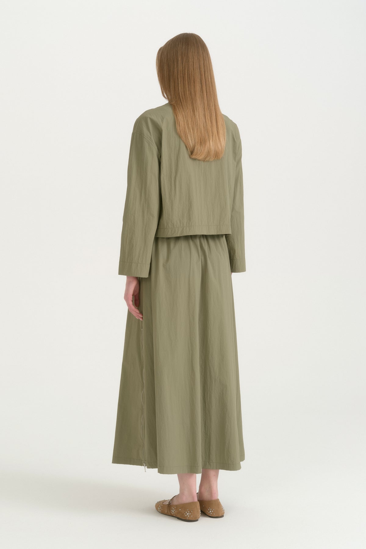 Parachute Crop Shirt - Khaki