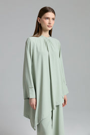 Parçalı Şerit Detaylı Pantolon Tunik Takım - Mint