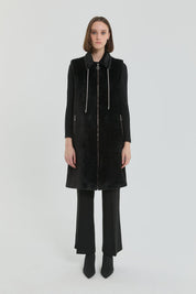 Angora Vest with Shiny Accessories - Black
