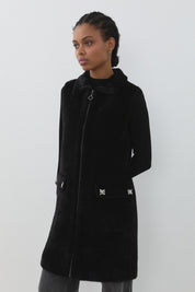 Parlak Taş Aksesuarlı Angora Yelek - Siyah