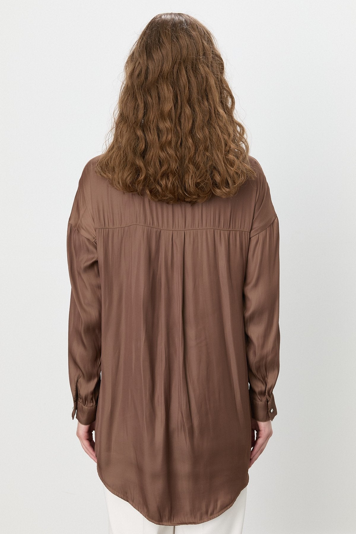 Tunic with Sparkling Stone Details - Brown
