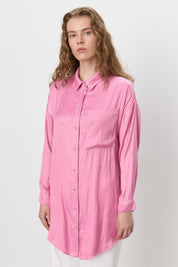 Parlak Taş Detaylı Tunik - Pembe