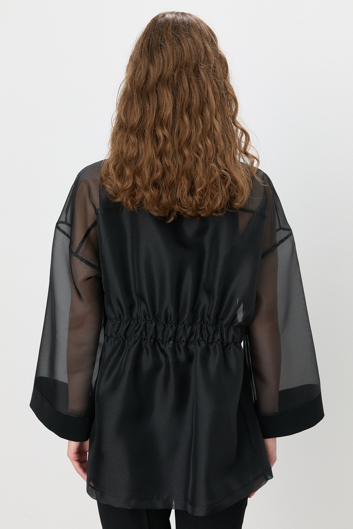 Embellished Organza Jacket - Black