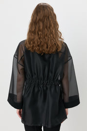 Embellished Organza Jacket - Black
