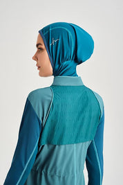Performance Series Honeycomb Texture Detail Hijab Swimsuit Set - Aqua Green 