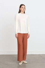 Pleated Detail Blouse - Ecru