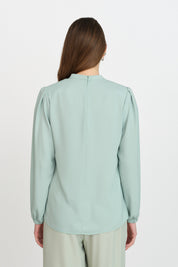 Pile Detaylı Bluz - Mint