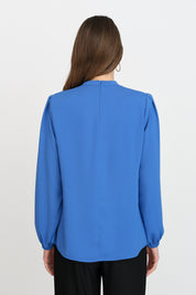 Pile Detaylı Bluz - Saks