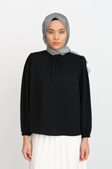 Pleated Detailed Blouse - Black