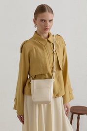 Pleated Detailed Lyocell Crop Jacket - Saffron
