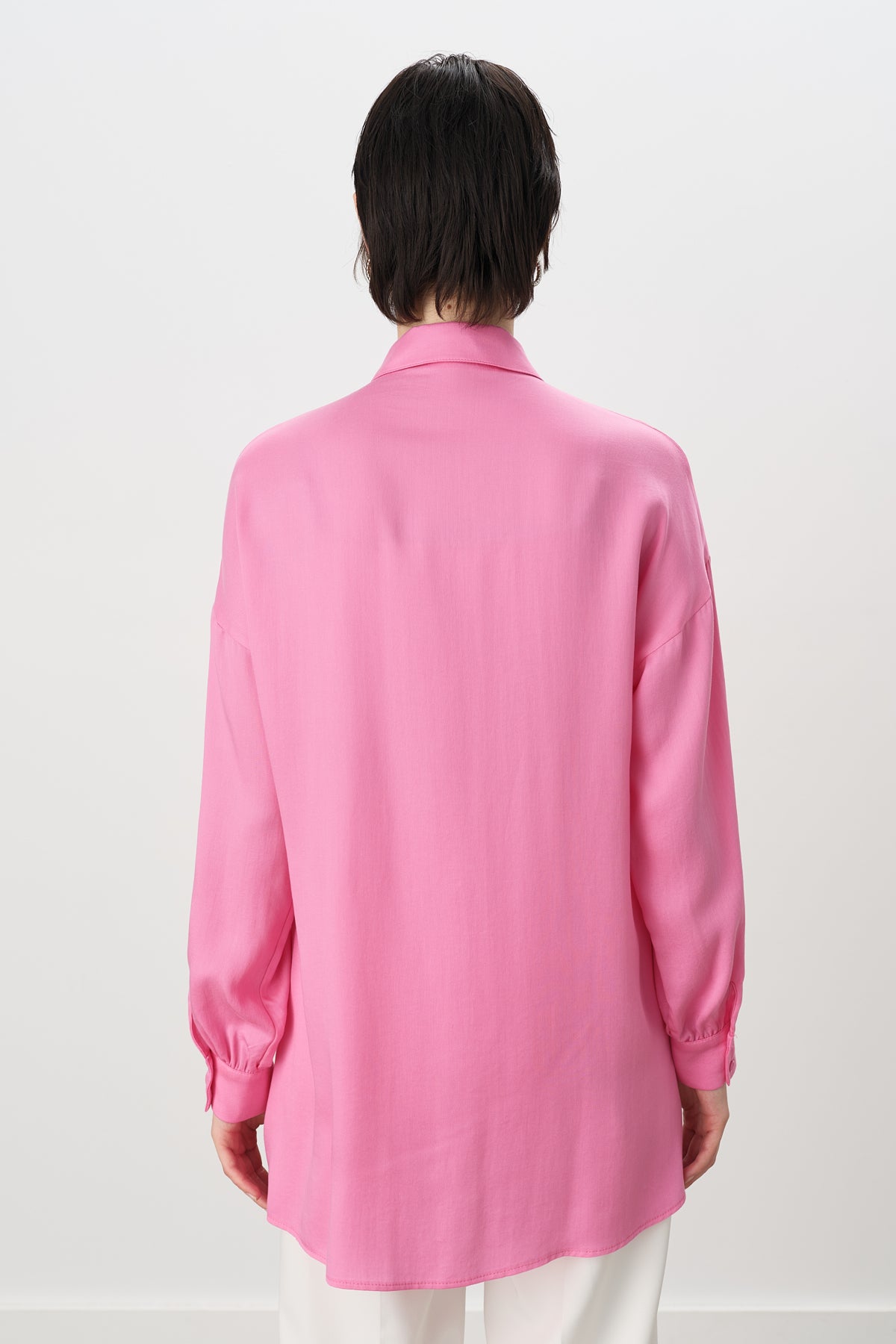 Pile ve Kemer Detaylı Tencel Tunik - Pembe