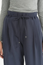 Pili Detaylı Bağcıklı Modal Pantolon - Lacivert