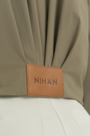 Pili Detaylı Crop Ceket - Haki