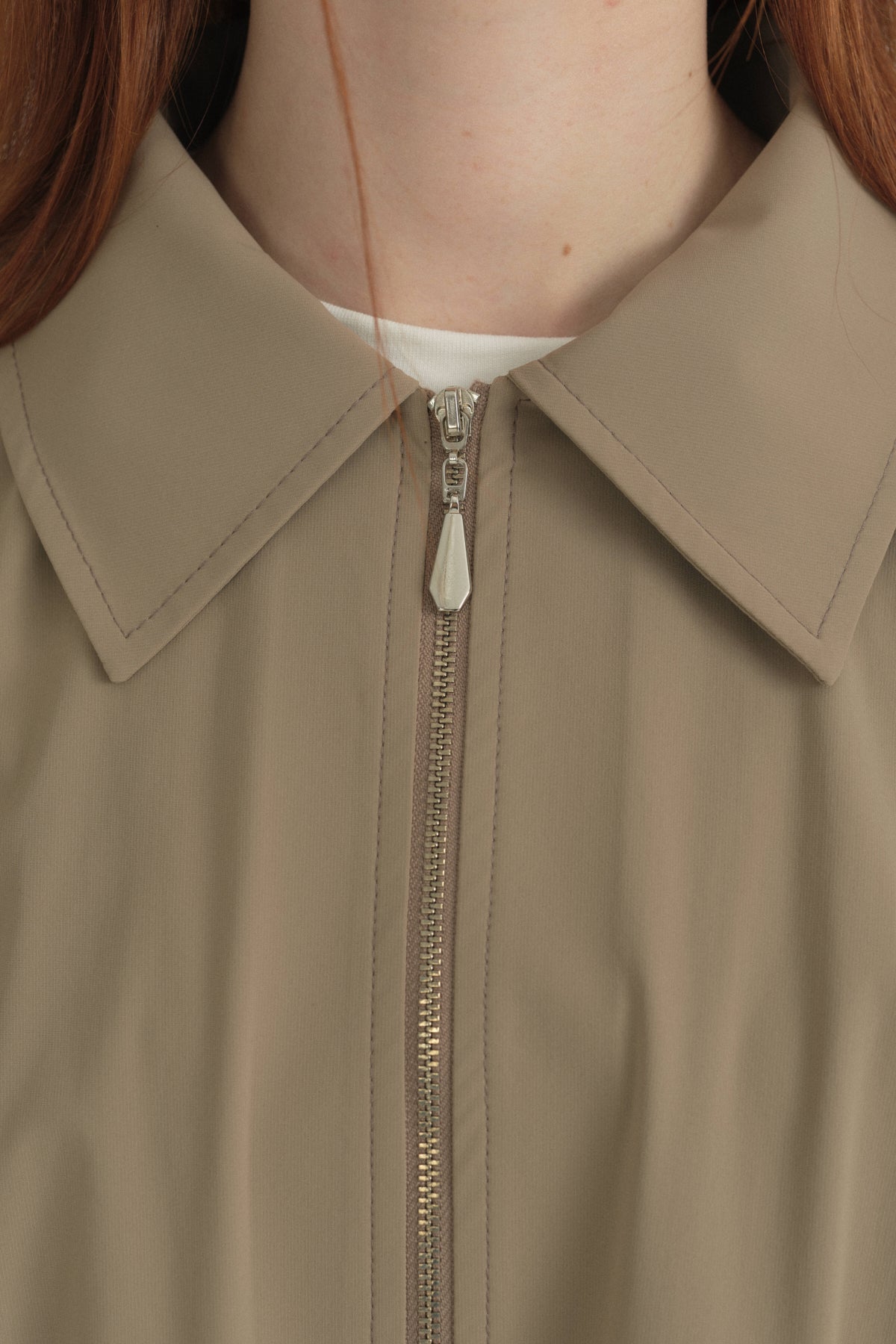 Pili Detaylı Crop Ceket - Vizon