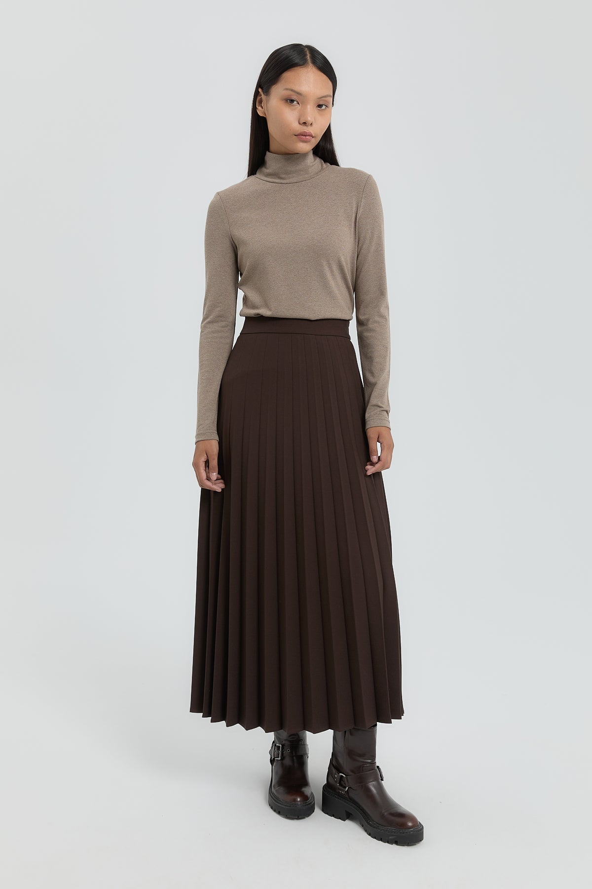 Pleated Skirt - Coffee