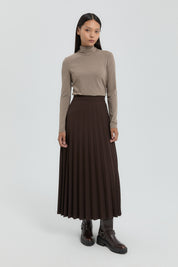 Pleated Skirt - Coffee