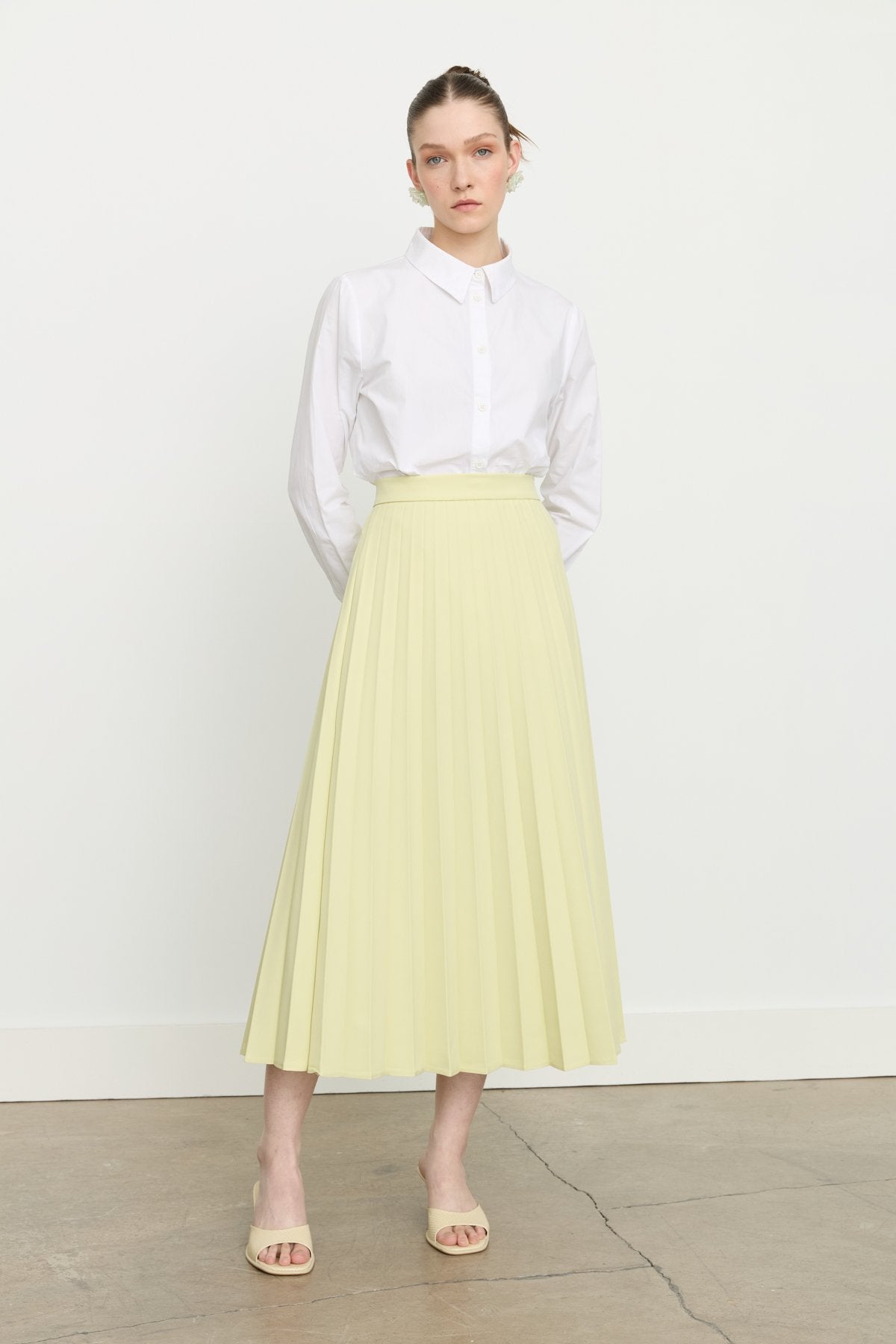 Pleated Skirt - Pistachio Green
