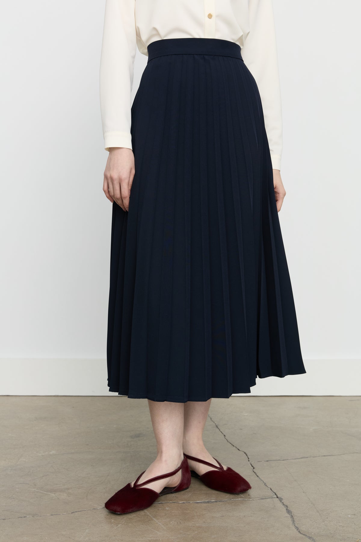 Pleated Skirt - Navy