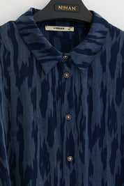 Premium Plus Size Cupra Tunic - Navy Blue