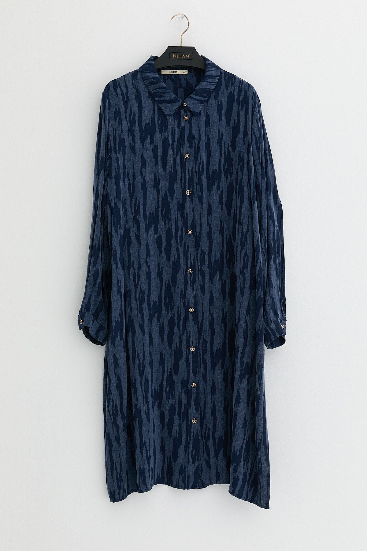 Premium Plus Size Cupra Tunic - Navy Blue
