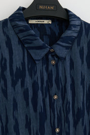 Premium Plus Size Cupra Tunic - Navy Blue