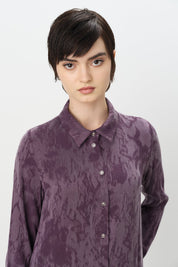 Premium Shirt Collar Cupra Tunic - Plum