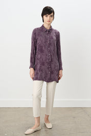 Premium Shirt Collar Cupra Tunic - Plum