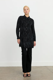 Premium Shirt Collar Cupra Tunic - Black