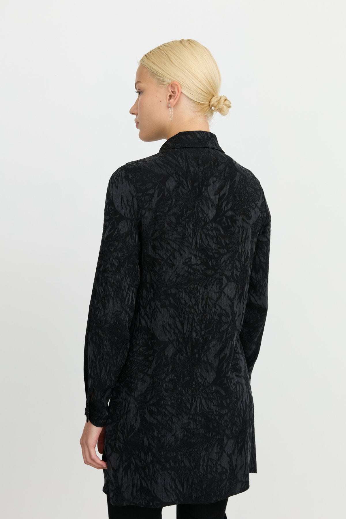 Premium Shirt Collar Cupra Tunic - Black