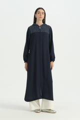 Ferace with Sequin Net Detail - Navy Blue