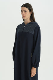 Ferace with Sequin Net Detail - Navy Blue