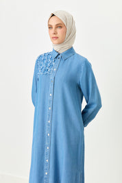Tassel Detail Tencel Tunic - Ice