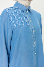 Tassel Detail Tencel Tunic - Ice