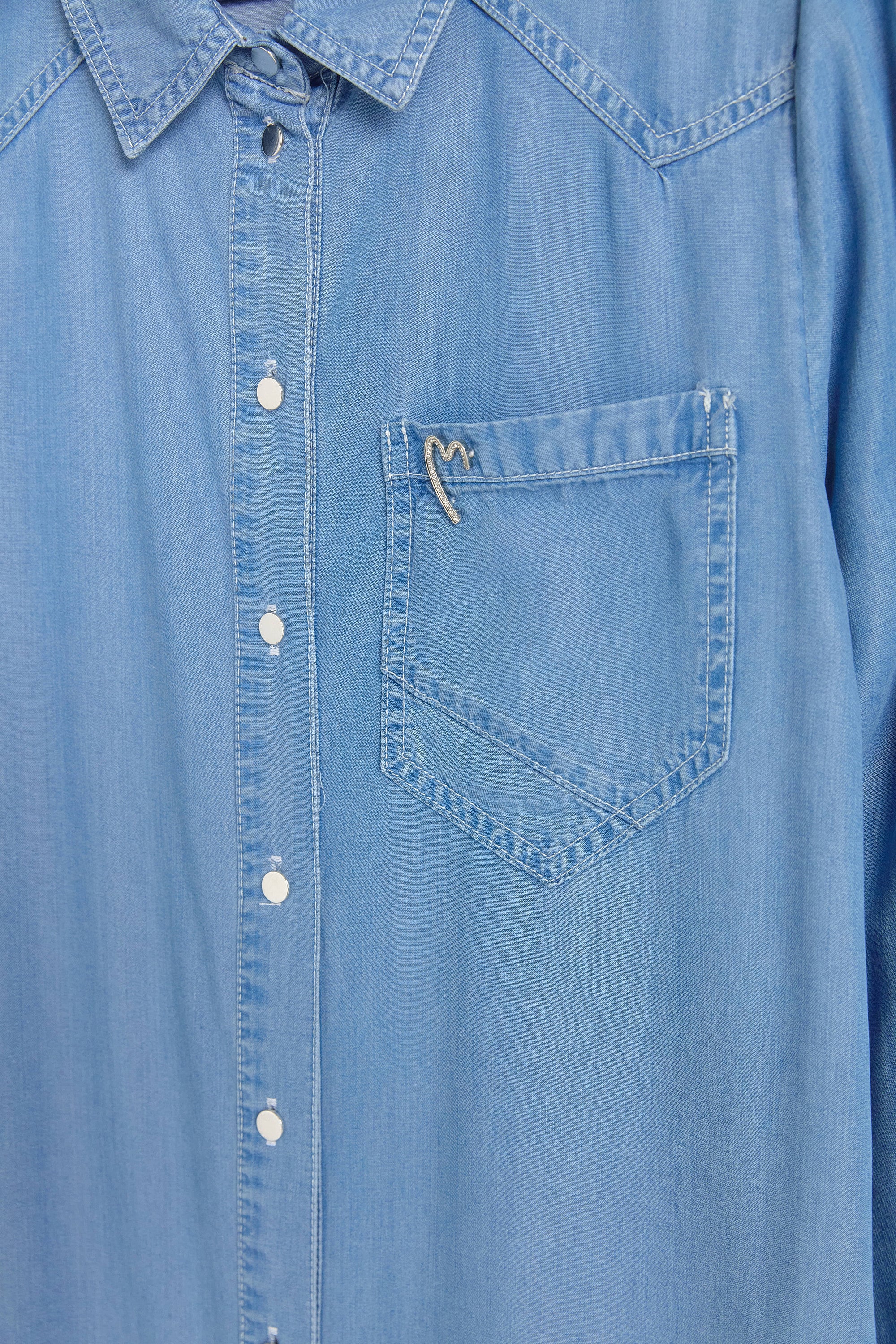 Püskül ve Rivet Detaylı Lyocell Tunik - Buz